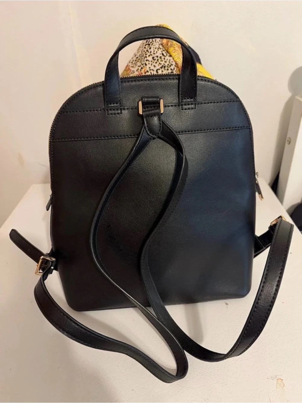 Michael Kors Black Leather Mini Backpack